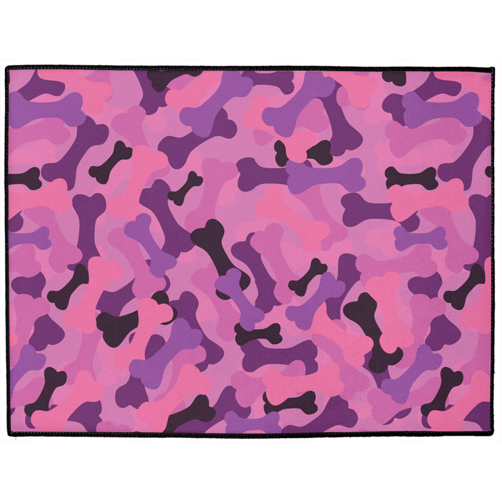 Bone Camo Pink Dog Mat