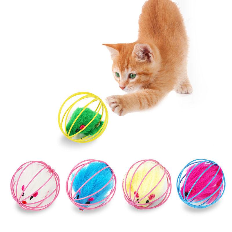 Plush Cage Mouse Cat Toy - Interactive Fun For Your Feline Friend!