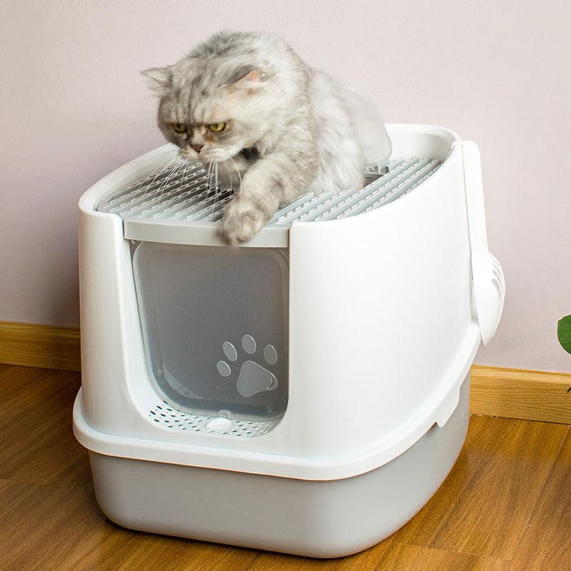 Fashionable Enclosed Cat Litter Box With Anti-Splash Design
