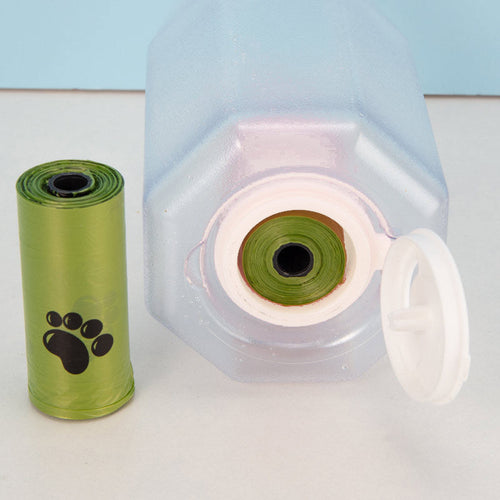 Portable Cat Dog Water Bottle Food Feeder Drinker Poop Dispenser 3 In