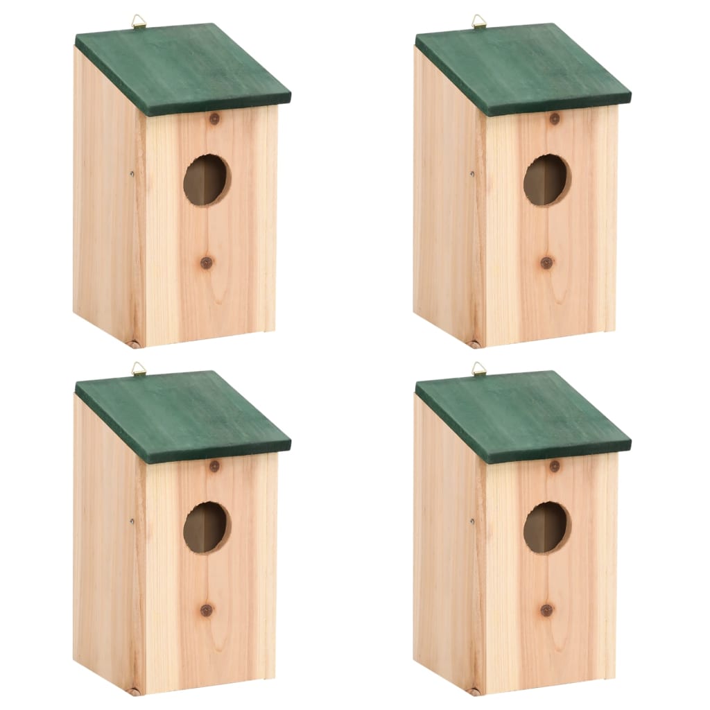 NNEVL Bird House Nesting Box Wood 4 pcs