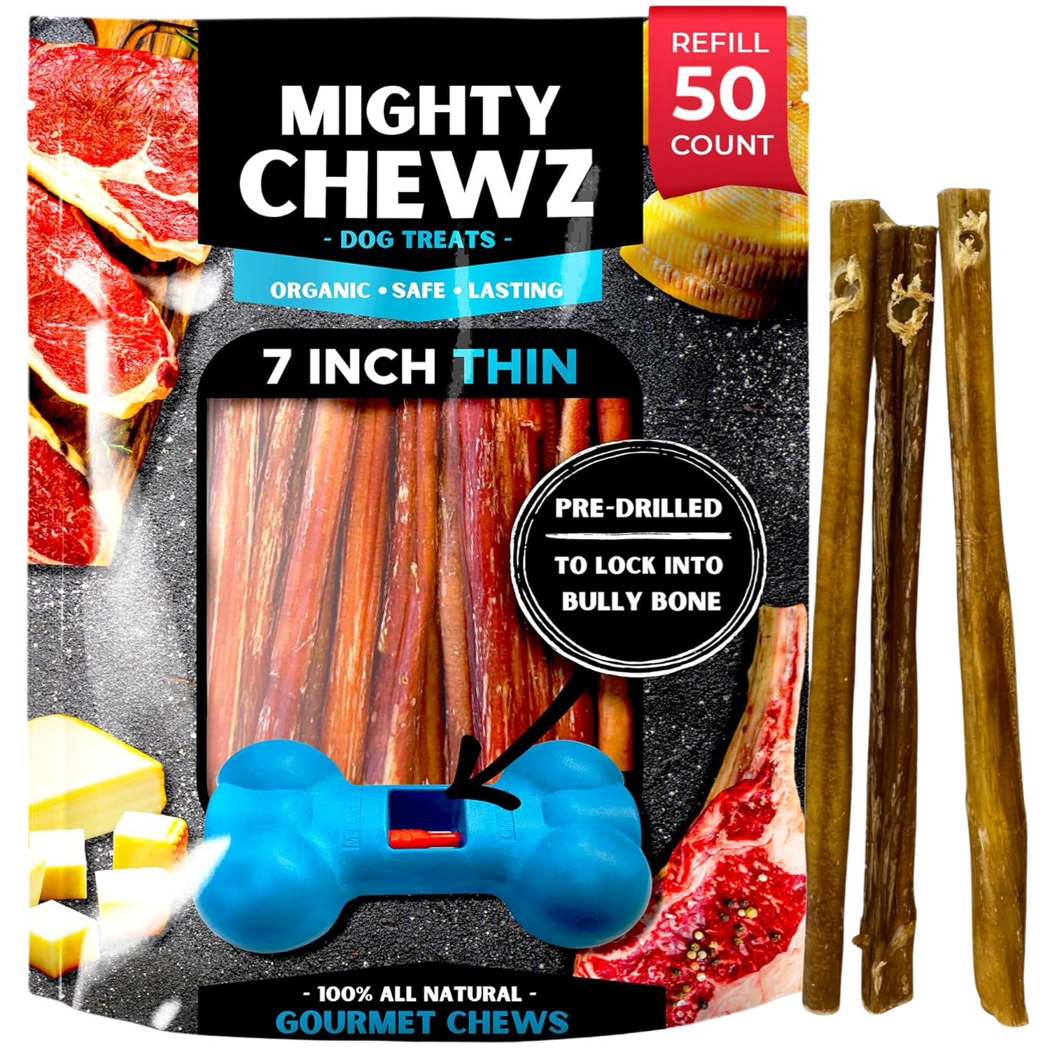 7" Thin Bully Sticks - Refill Pack