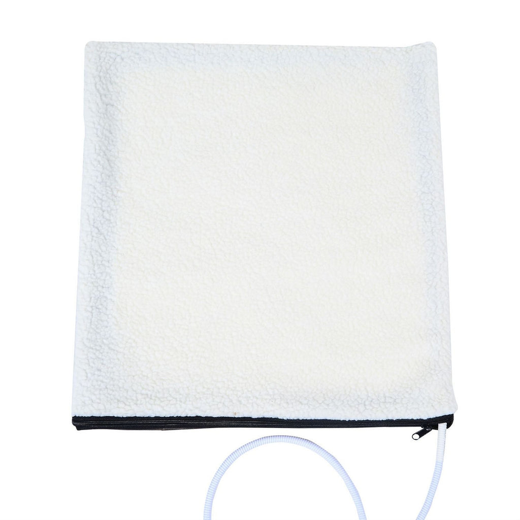 Heated Outdoor Cat House with Lamb Wool Padded Cats Bed in Brown