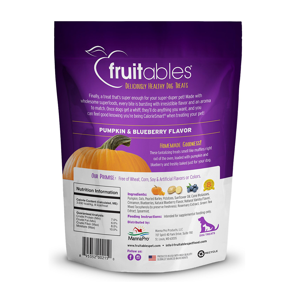 Fruitables Pumpkin & Blueberry Mix Dog Treats (8x7 Oz)