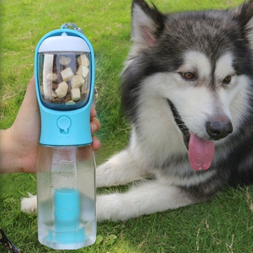 Portable Cat Dog Water Bottle Food Feeder Drinker Poop Dispenser 3 In